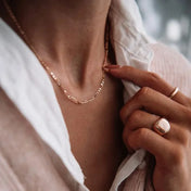 Two-Tone Figaro Chain Necklace 2-12MM
