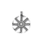 Slavic Kolovrat Sun Wheel Pendant — SS