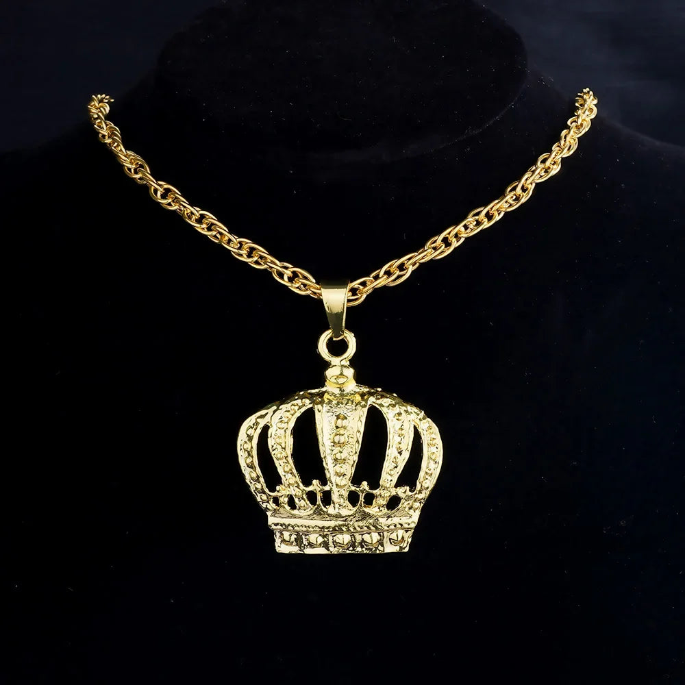Fashion 18K Golden Plated Hip Hop Rock Necklace Stainless Steel US Dollar Money Sign Pendant Necklace Mens Women Jewellery Gift