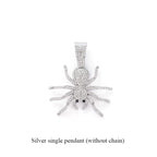 Bold Hip Hop Cuban Chain Necklace with Spider Pendant – Trendy Men's Gothic Jewelry, Punk Streetwear Accessory