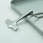 Simple Viking Mjolnir Thor's Hammer Necklace — Stainless Steel