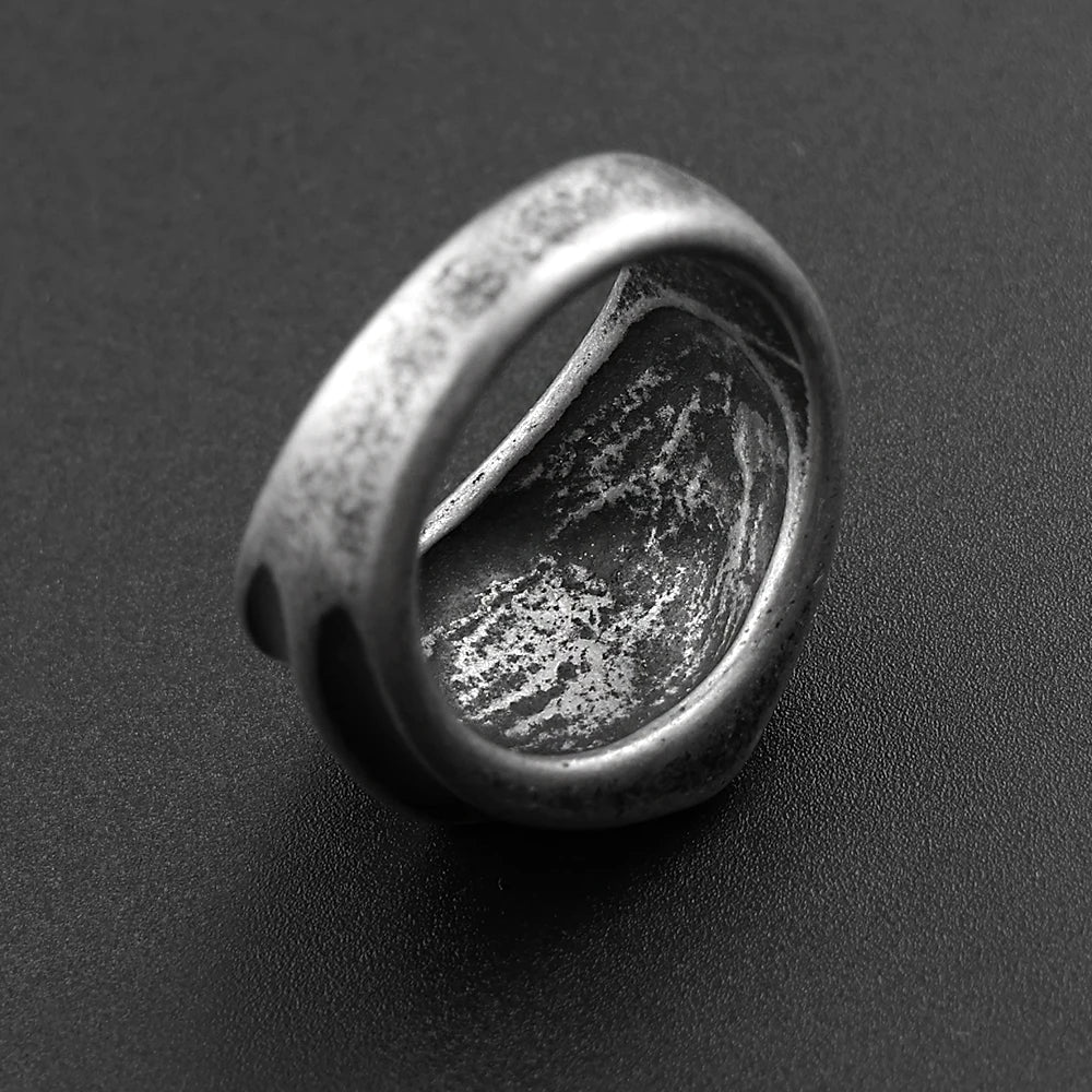 Vintage Geometric Rhombic Signet Ring — Stainless Steel