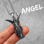 Angel Statue Pendant Necklace — Stainless Steel