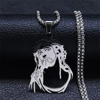 Christ Jesus Cutout Pendant Necklace — Stainless Steel Box Chain