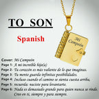Spanish Granddaughter Book Necklace Engraved Information Heart Locket Pendant Gifts From Grandma Jewelry