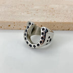 EManco Horseshoe U-shaped Star Retro Stainless Steel Men's Rings Punk Hip Hop for Male Boyfriend Biker Jewelry Creativity Gift