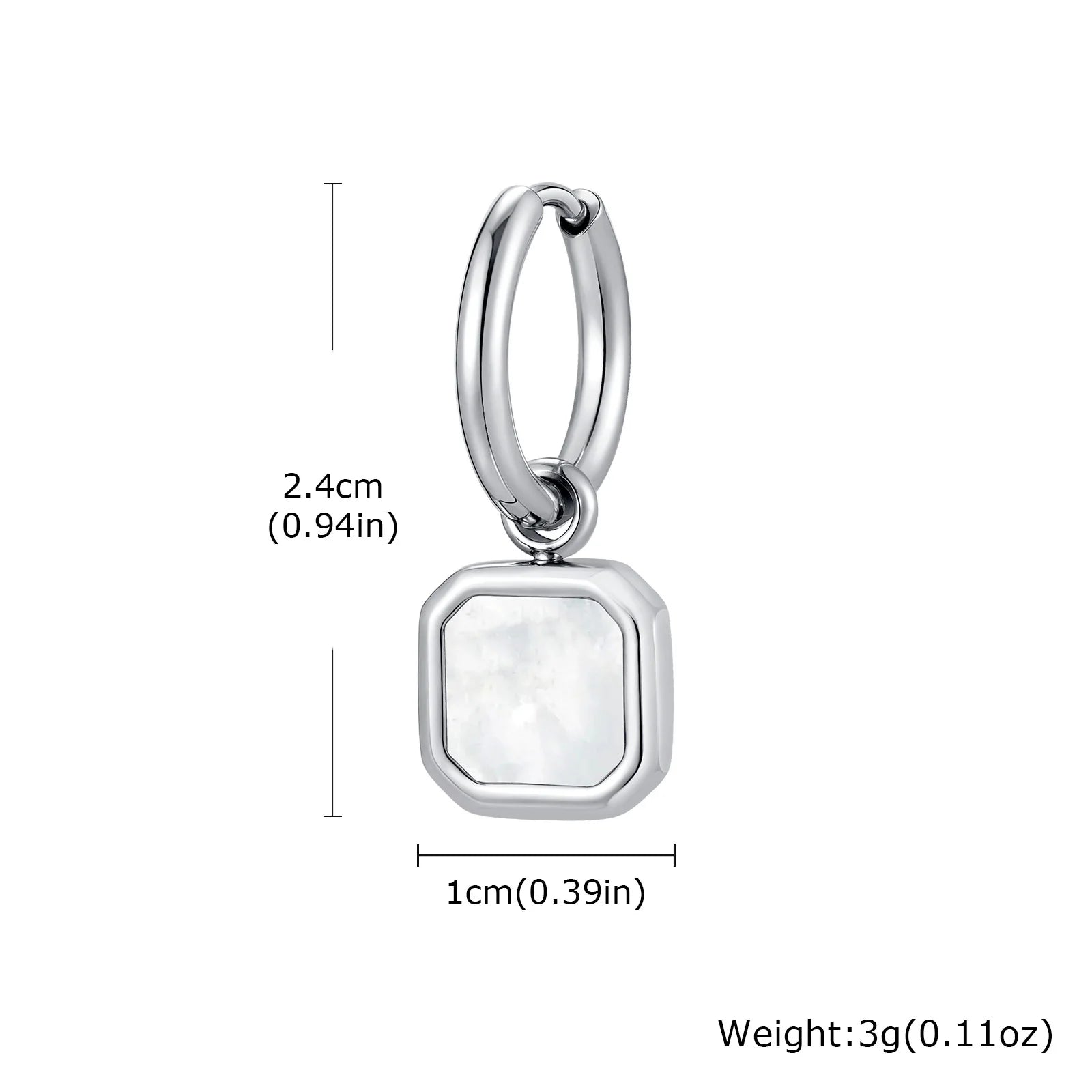 Natural Stone Huggie Hoop Earrings — SS
