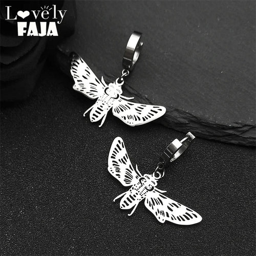 Bee Silver Earrings Vintage Hoop Flying Insect