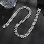 TrendMen Hiphop Rock Cuban Link Chain Alloy Necklaces For men Boys Gold Color Metal Crystal Clavicle Chain Party