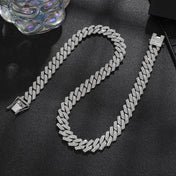 Cuban Link Chain Necklace — Gold & Silver Two-Tone Zinc Alloy