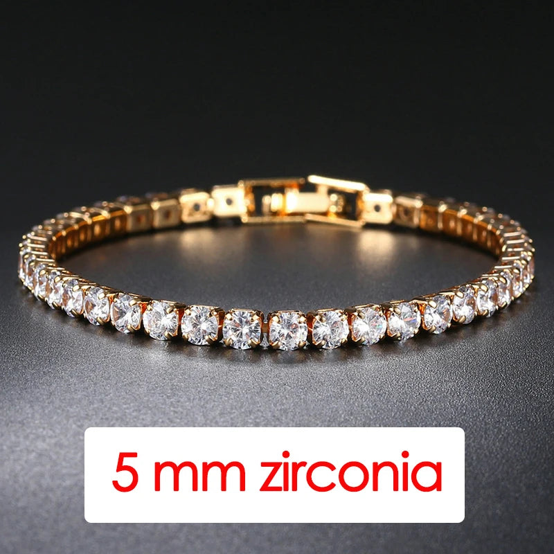 Iced Out Tennis Bracelet Stainless Steel 3/4/5MM