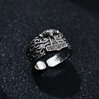 Viking Anchor Open Ring, Silver-Tone — Copper Alloy