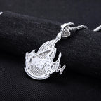 Iced Out Flame Pendant — 14K Gold