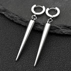 Spike Huggie Hoop Earrings Men Large Stainless Steel Spike Gothic Punk Emo Alternative Women Female Ear Rings Jewelry