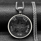 Seal of Seven Archangels Medal Stainless Steel Glass Necklace Seal of Solomon Talisman Necklace Protection Jewelry