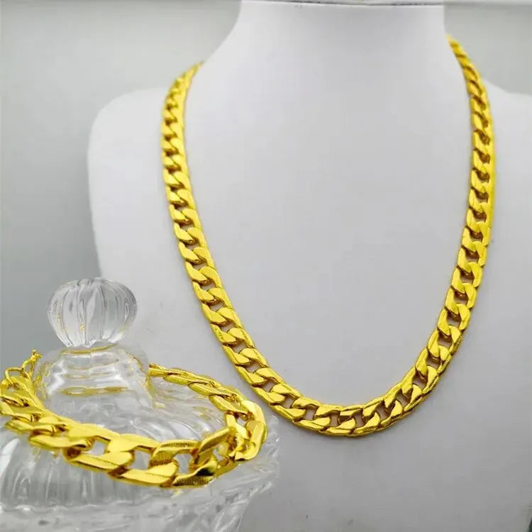 Gold Color Chunky Thick Link Plastic Chain Necklace Classic High Quality Smooth Lock for Women Men Grunge Steampunk