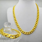 Gold Color Chunky Thick Link Plastic Chain Necklace Classic High Quality Smooth Lock for Women Men Grunge Steampunk