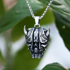 Ghost Skull Mask Pendant Necklace — Stainless Steel