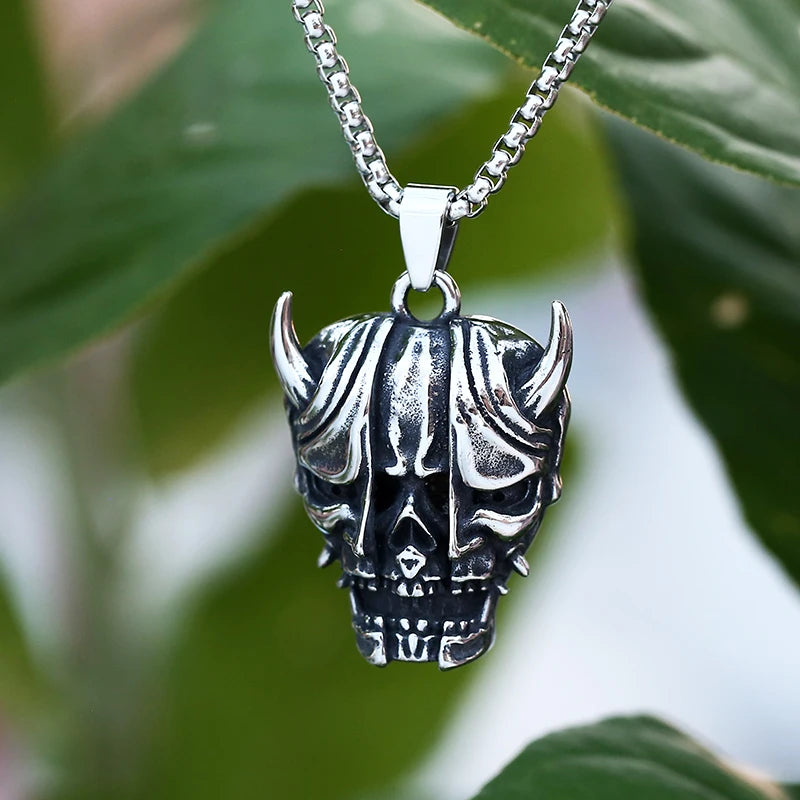 Ghost Skull Mask Pendant Necklace — Stainless Steel