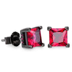 Gothic Iced Out Square CZ Stud Earrings Colorful