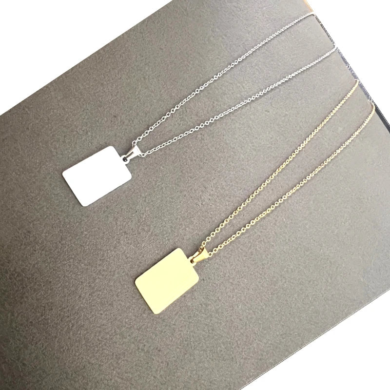 10pcs lot 2026 New Arrival Blank Strip Pendant Necklace Stainless Steel Necklace