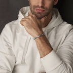 Punk Byzantine Bracelets for Men Boys,Stainless Steel Handmade Links Bracelet,Stylish Casual Jewelry Gifts