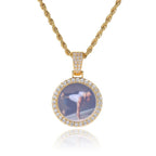 Iced Out Photo Pendant Necklace 26MM