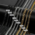 Classic Curb Chain Necklace for Men Women,3.5/5/7MM Stainless Steel Cuban Chain Chokers,Hip Hop Basic Chain Jewelry Gift