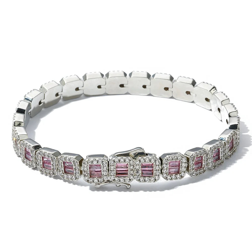 Gold Baguette Tennis Bracelet 8MM Iced Out