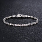 LUXUKISSKIDS Fashion 3MM Zirconia Tennis Braclets Gothic Men/Woman's Bracelet 4 Claw AAA White Black Shiny Stone Steel