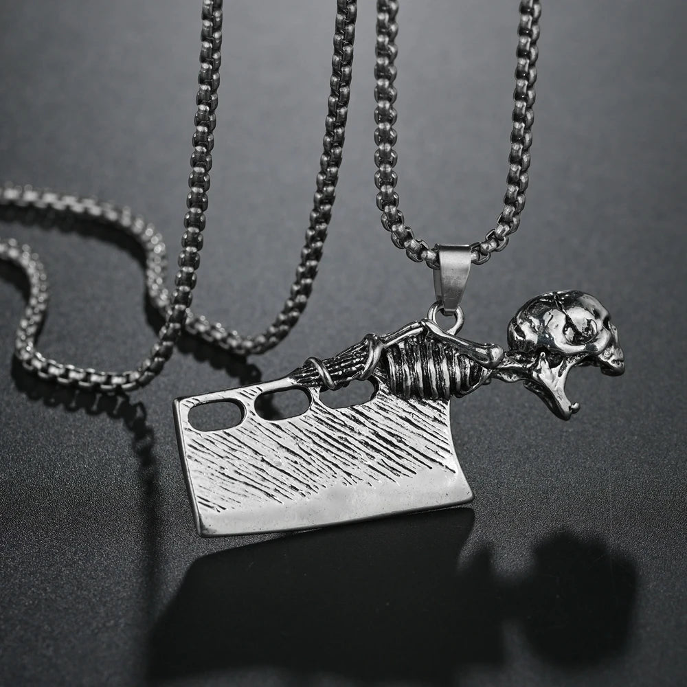 Punk Bull Buffalo Skull Pendant Necklace For Cool Men Women Stainless Steel Long Chain Necklace Party Gift Hip Hop Jewelry