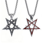 Gothic Satan Goat Silver Pendant Necklace