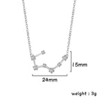 Unift Clear Zircon Zodiac Constellation Women Necklaces Star Sign Pisces Aries Taurus Pendant Fashion Horoscope Amulet Jewelry
