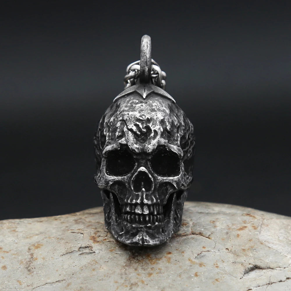 Gothic Skull Steel Pendant Vintage Dark Punk