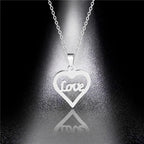 Star of David Heart Pendant Necklace — Stainless Steel