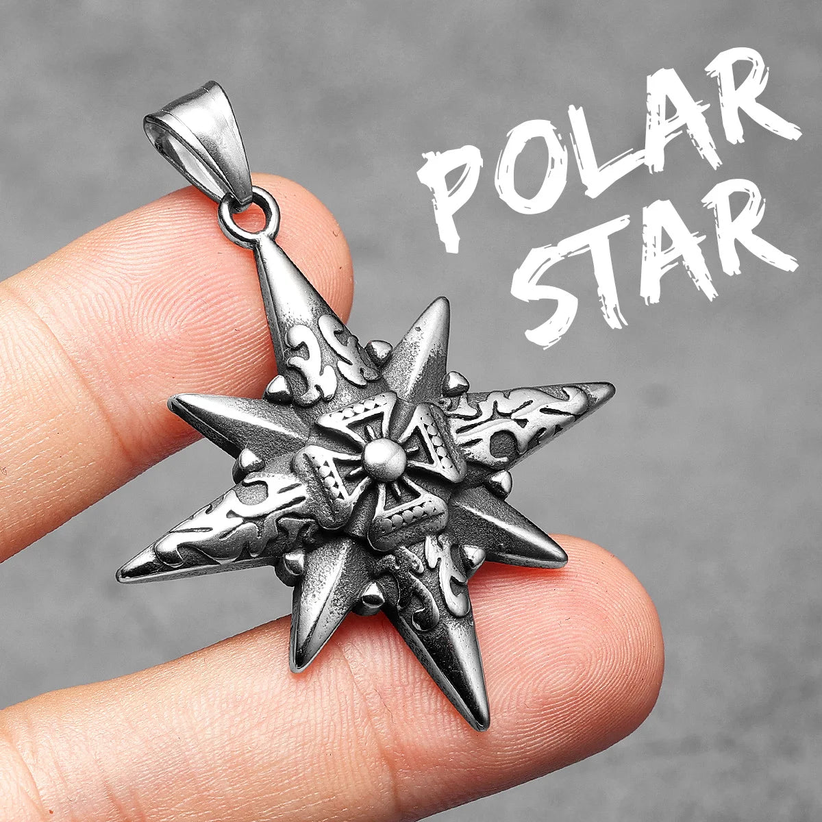 Compass Pendant Necklace — Stainless Steel