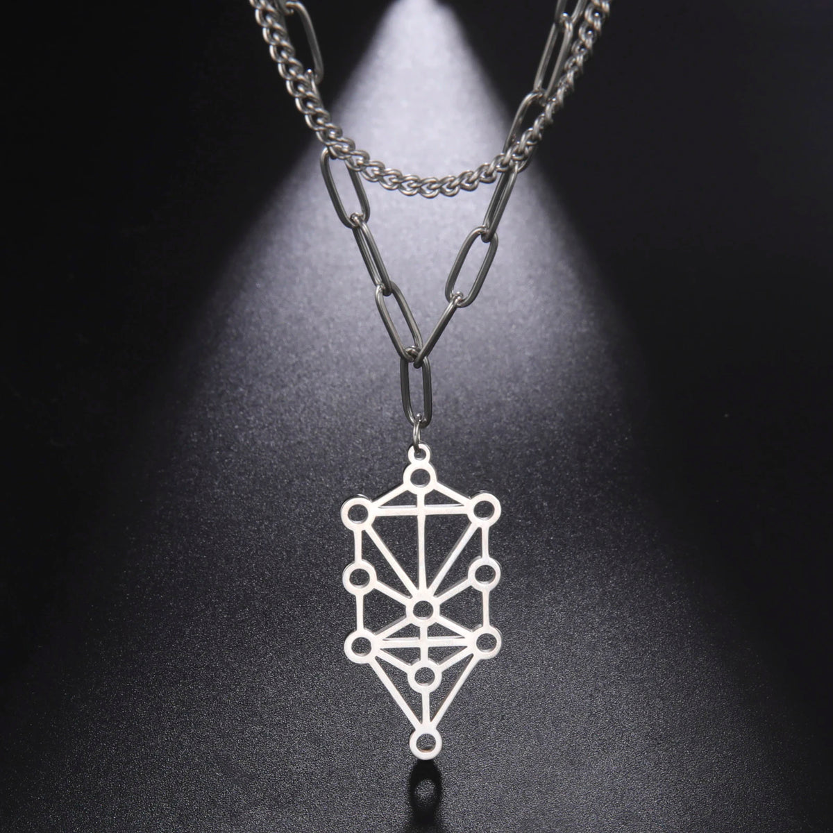 Kabbalah Sephirot Tree of Life Pendant Necklace — Stainless Steel