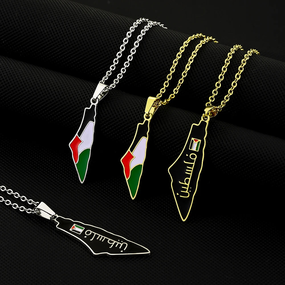 Palestine Map Pendant Necklace