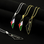 Palestine Map Pendant Necklace