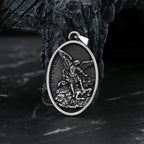 2024 New Men Stainless Steel Archangel St.Michael Guardian Pendant Necklaces Fashion Jewelry Creativity Chains Gifts
