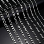 4mm-12mm Cuban Chain 925 sterling silver Necklaces for Men Male Chains Figaro Box Chain Choker Punk Jewelry 45cm 50cm 60cm