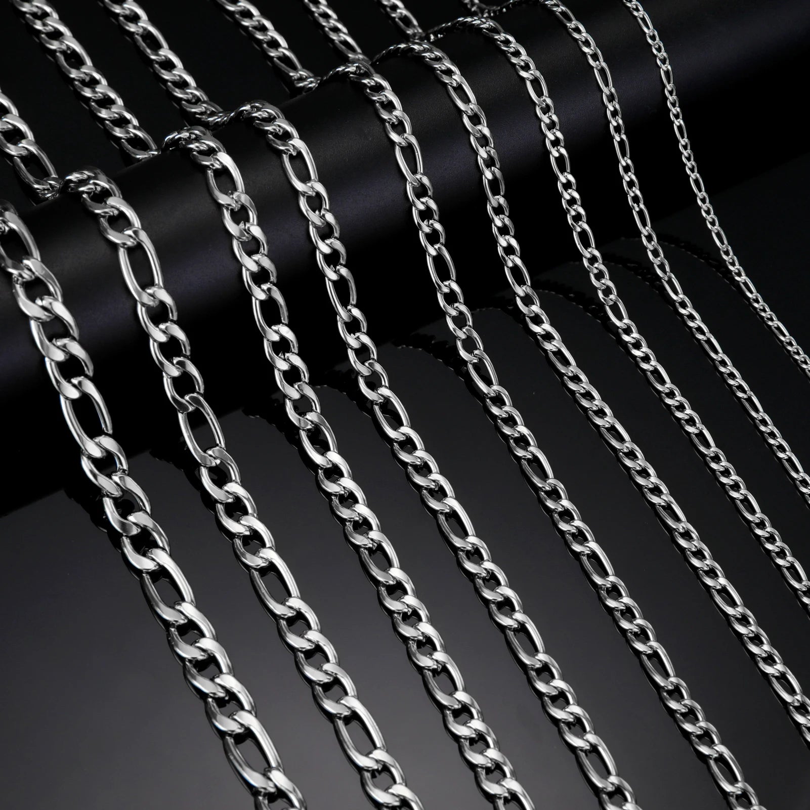 4mm-12mm Cuban Chain 925 sterling silver Necklaces for Men Male Chains Figaro Box Chain Choker Punk Jewelry 45cm 50cm 60cm