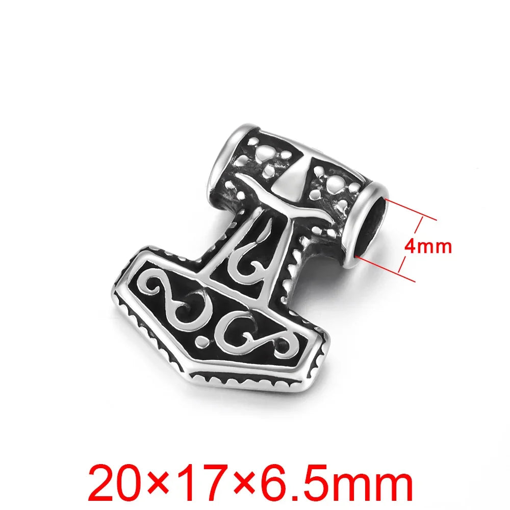 Stainless Steel Viking Norse Pendant for Necklace DIY Accessories Jewelry Making Findings Men Charm Supplies Punk Axe