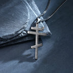 Vintage Orthodox Cross Pendant Men Necklace Christian Symbol Stainless Steel Byzantine Cross Jewelry