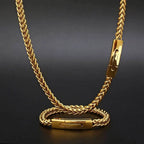 Luxury 24K 9999 Pure Gold real gold European and American hip-hop 6mm length 60cm hip-hop bracelet for men and women