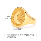 CZ North Star Signet Ring — Stainless Steel