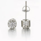 Two-Tone Iced Out Stud Earrings CZ