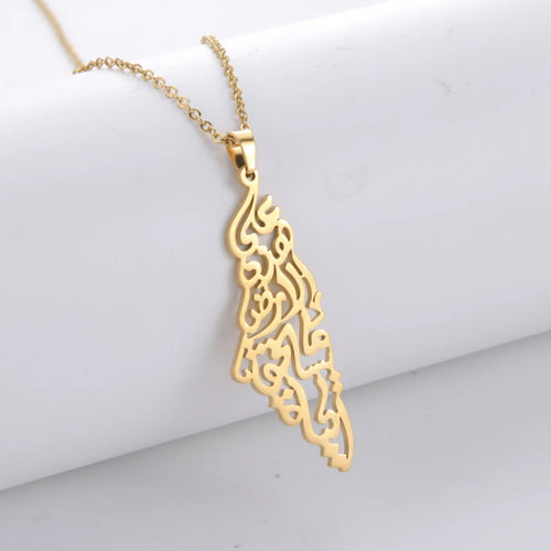 Calligraphy Stainless Steel Necklace