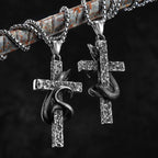 Cobra Cross Men Necklaces Stainless Steel Pendant Chain Women Fashion Jewelry Retro Snake Amulets Punk Accessories