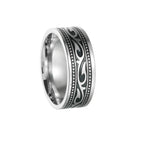 Viking Celtic Knot & Sea Wave Band Ring for Men — Stainless Steel